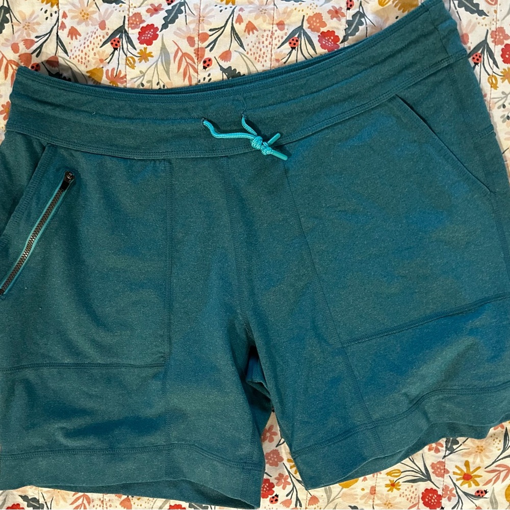 Title Nine Teal Drawstring Active Shorts